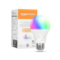 AMAZON BASICS SMART A19 LED LIGHT BULB, WORKS WITH ALEXA ONLY, 1PACK, MULTICOLOR