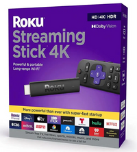 Roku Streaming Stick 4K 2021, HDMI, 1-YEAR, Black