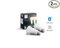 PHILIPS HUE A19 BLUETOOTH SMART LED BULB  2PACK, WHITE