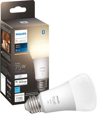 Philips Hue White A19 Bluetooth 75W Smart LED Bulb, 563007, White