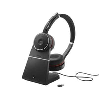 JABRA EVOLVE 75 SE LINK380A UC STEREO WIRELESS BLUETOOTH HEADSET WITH CHARGING STAND, BLACK