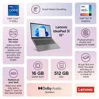 Lenovo IdeaPad 3 15IAU7 15.6"FHD Touch i7-1255U,16GB,512GB SSD W11