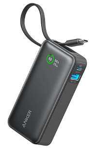 ANKER NANO 10K 30W POWER BANK WITH BUILT-IN USB-C CABLE, BLACK