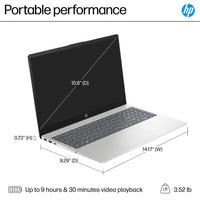 HP 15-FD0107DX, 15.6" TOUCH, I7-1255U, 16GB, 512GB SSD, WIN11, SILVER, FACTORY REFURBISHED