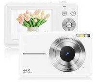 JRKI DC430-3 DIGITAL CAMERA, 44MP CMOS SENSOR, 1080P VIDEO, 2.4" IPS HD SCREEN, WHITE