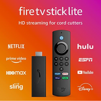 AMAZON FIRE TV STICK LITE WITH LATEST ALEXA VOICE REMOTE, BLACK