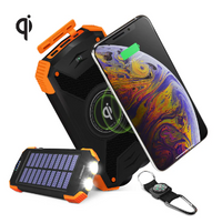 HYPERGEAR WIRELESS SOLAR 10,000MAH CHARGER POWER BANK 14659, BLACK+ORANGE