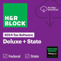 HR BLOCK TAX SOFTWARE DELUXE  STATE 2024 PC/MAC ONLINE CODE, N A