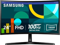 SAMSUNG ESSENTIAL FHD CURVED 100HZ, 24" , BLACK