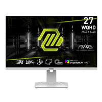 MSI MAG, 27"QHD 180HZ,ADJUSTABLE BASE+RGB+PIVOT, WHITE, FACTORY REFURBISHED