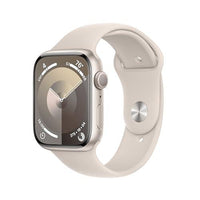 APPLE  WATCH SERIES 9 45MM ALUMINUM CASE WITH STARLIGHT SPORT BAND - M/L, STARLIGHT