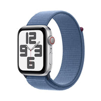 APPLE WATCH SE 2ND GENERATION GPS 40MM SILVER ALUMINUM CASE WITH WINTER BLUE SPORT LOOP, SILVER ALU