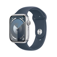 APPLE WATCH SE 2ND GENERATION, GPS, 44MM, SILVER ALUMINUM CASE WITH SPORT BAND S/M, STORM BLUE