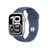 APPLE WATCH SERIES 10 GPS 42MM ALUMINUM CASE WITH DENIM SPORT BAND S/M, SILVER ALUMINUM