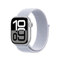 APPLE WATCH SERIES 10 GPS 42MM ALUMINUM CASE WITH BLUE CLOUD SPORT LOOP, SILVER ALUMINUM