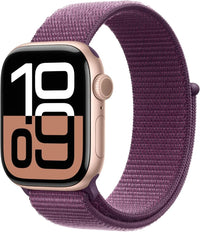 APPLE WATCH SERIES 10 GPS 46MM ALUMINUM CASE WITH PLUM SPORT LOOP, ROSE GOLD ALUMINIUM CASE WITH PL