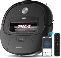 EUREKA GROOVE ROBOT VACUUM, WI-FI CONNECTED, APP, ALEXA & REMOTE CONTROLS, BLACK