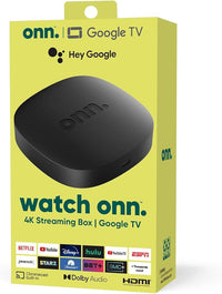 ONN GOOGLE TV 4K STREAMING BOX NEW  2023, BLACK