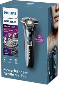 PHILIPS NORELCO SHAVER 5400 RECHARGEABLE WET AND DRY SHAVER, BLACK BLUE