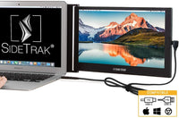 SIDETRAK SLIDE PORTABLE MONITOR FOR LAPTOP, 12.5" FHD, 1080P, USBC, BLACK