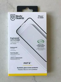 BODYGUARDZ PRTX SHATTERPROOF SYNTHETIC ANTIMICROBIAL GLASS SCREEN PROTECTOR  IPHONE 12/12 PRO, CLEA