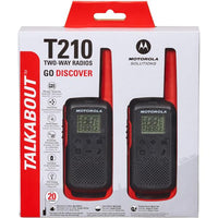 MOTOROLA TALKABOUT T210 RECHARGEABLE 2WAY RADIO IN BLACK WITH  2PACK, RED