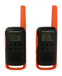 MOTOROLA RECHARGEABLE 25-MILE 2-WAY RADIO SPORTSMAN EDITION TRUE TIMBER PATTERN, BLACK ORANGE