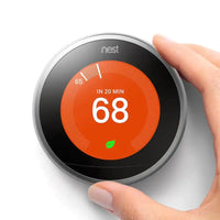 Google - Nest Learning Smart Wifi Thermostat - Stainless Steel