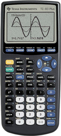 TEXAS INSTRUMENTS GRAPHING CALCULATOR, BATTERY POWERED, GRAY