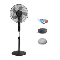 TECHNICAL PRO ALEXA & GOOGLE HOME ENABLED 16" OSCILLATING FAN WITH SMART HOME APP, BLACK