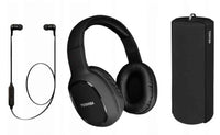 TOSHIBA TRIPLE PACK 3IN1, WIRELESS BLUETOOTH HEADPHONES, EARBUDS AND SPEAKER, BLACK